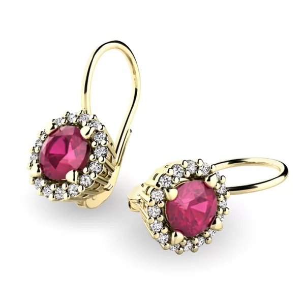 Luxusné náušnice s diamantmi 10925-ZL-DIA-RUB