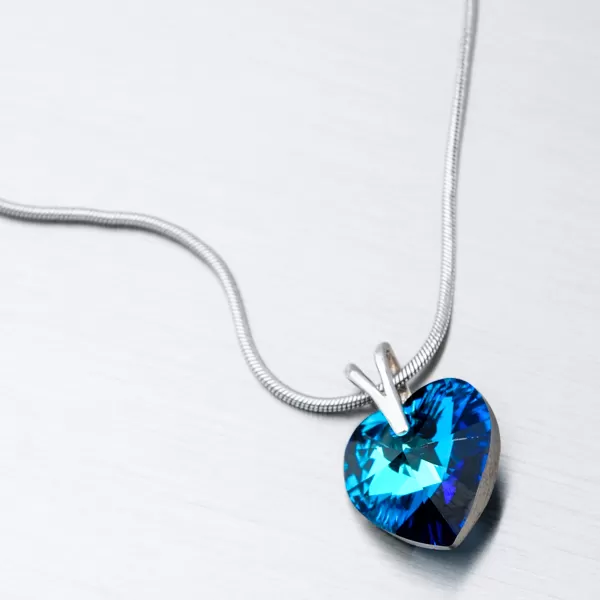 Strieborný prívesok srdca z kryštálu D108-JK