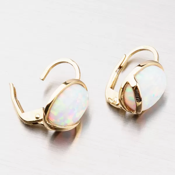 Zlaté náušnice s opálom 42-32250