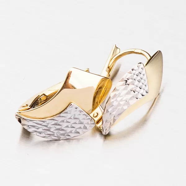 Dámske náušnice zlato 585 bicolor facetované 42-31532