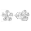 Strieborné náušnice pecka so zirkónom biela kvietka 11310.1