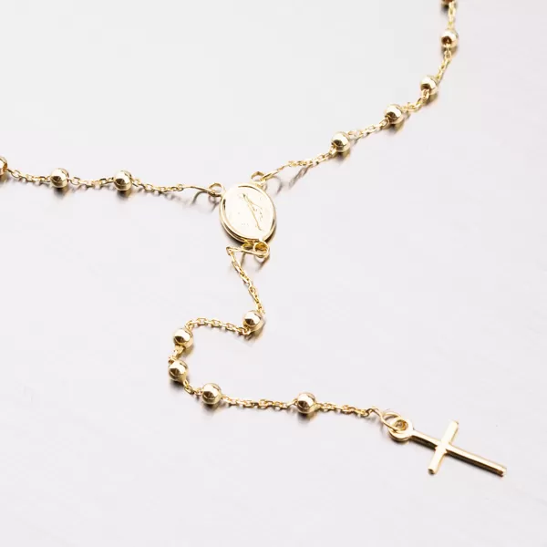 Dámsky náhrdelník žlté zlato 585 ruženec 15-015