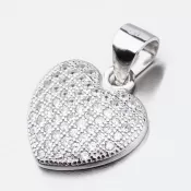 Strieborné srdce so zirkónmi HST-13407