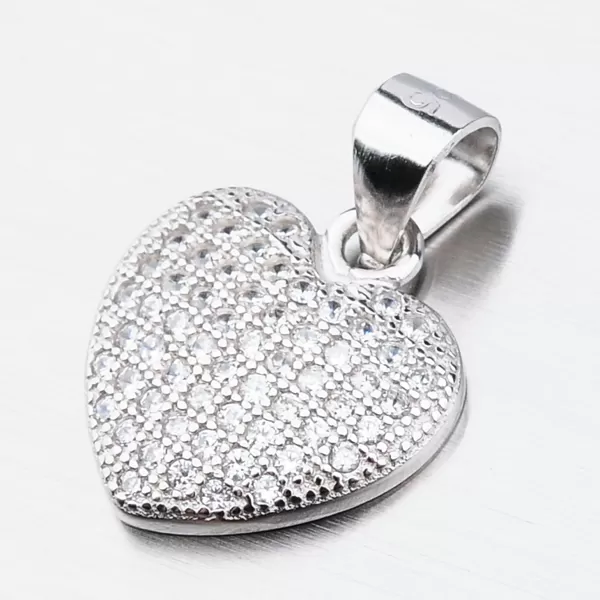 Strieborné srdce so zirkónmi HST-13407
