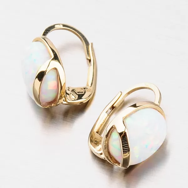 Zlaté náušnice s opálom 42-32250