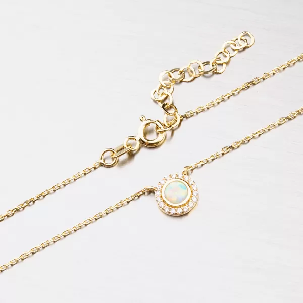 Zlatý náhrdelník s opálom 45-1826