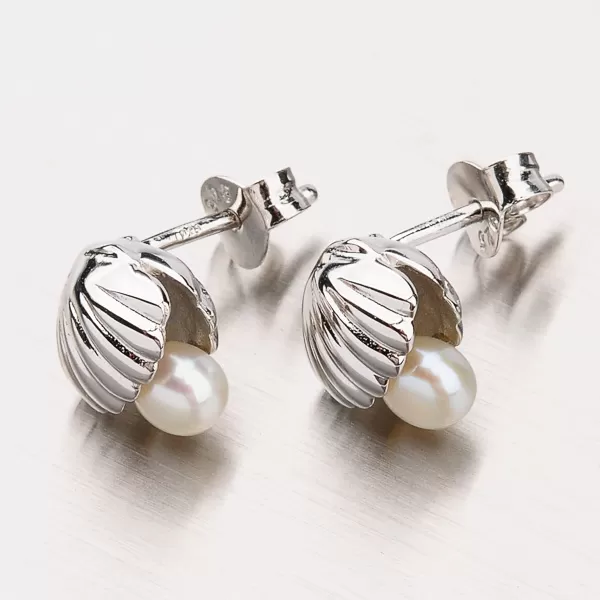 Strieborné náušnice s perlou EXX01180277