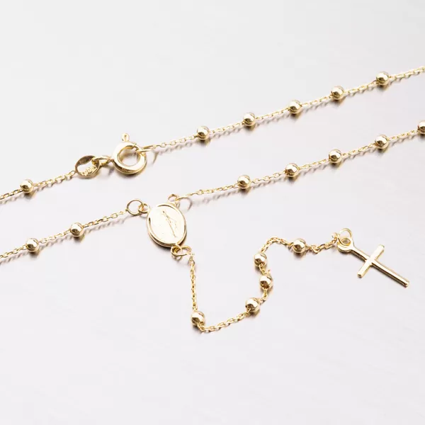 Dámsky náhrdelník žlté zlato 585 ruženec 15-015