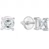 Strieborné náušnice pecka so zirkónom biela kocka 11258.1