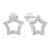 Strieborné náušnice pecka so zirkónom biela hviezdička 11296.1