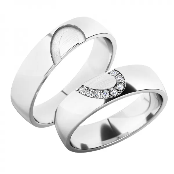 Snubné prstene z bieleho zlata SP-61082B