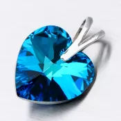 Strieborný prívesok srdca z kryštálu D108-JK