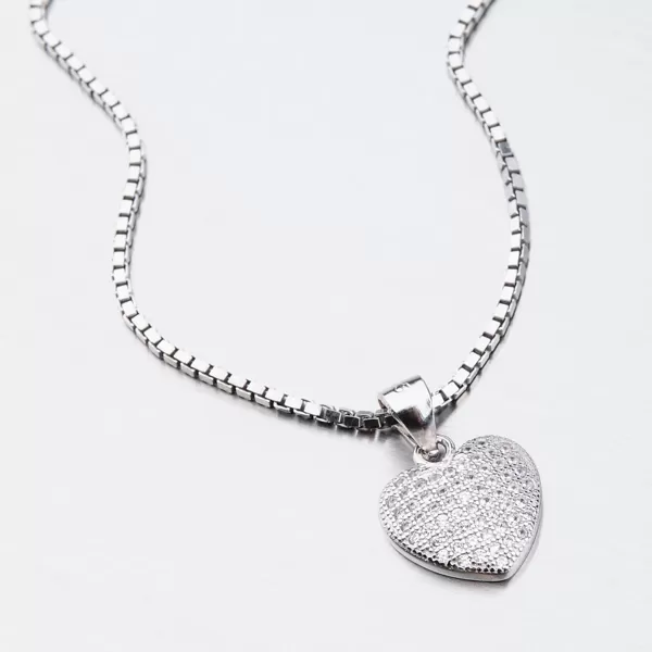 Strieborné srdce so zirkónmi HST-13407