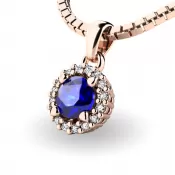 Dámsky prívesok prírodný diamant 0,50 ct G/SI so zafírom 10927-CV-SAF