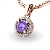 Dámsky prívesok prírodný diamant 0,50 ct G/SI s tanzanitom a tanzanitom 10927-CV-TAN