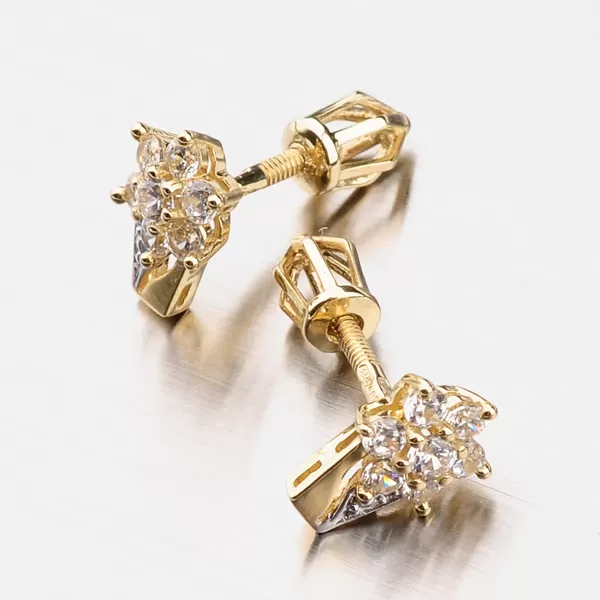 Dámske náušnice žlté zlato 585 zirkón 42-32040