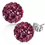 Náušnice s ružovými kamienkami GXRY329