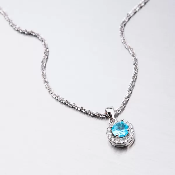 Strieborný prívesok s akvamarínom HST-13258