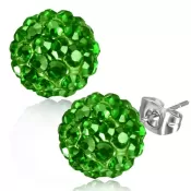 Náušnice so zelenými kamienkami GXRY331