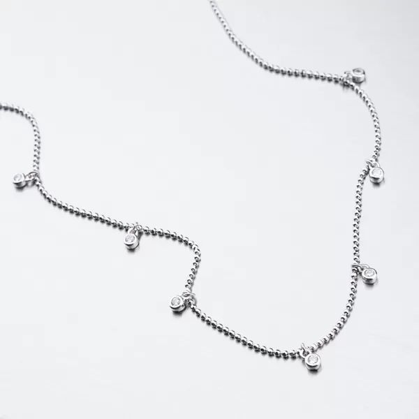 Náhrdelník so zirkónmi SST-151007