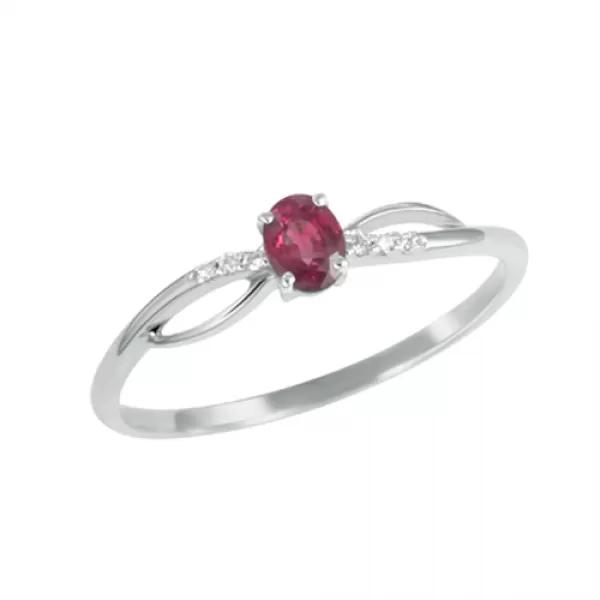 Dámsky prsteň prírodný diamant 0,20 ct a rubín GKW46582RUB