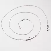 Dámsky náhrdelník biele zlato 585 15-018