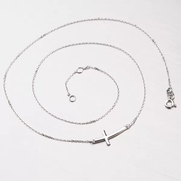 Dámsky náhrdelník biele zlato 585 15-018