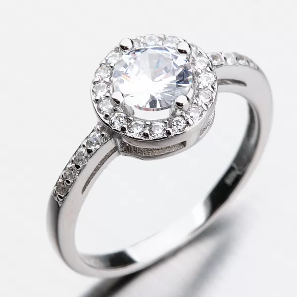 Strieborný prsteň so zirkónmi GST-11279