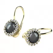 Perlové náušnice s diamantmi 10929-ZL-DIA-FW-Black