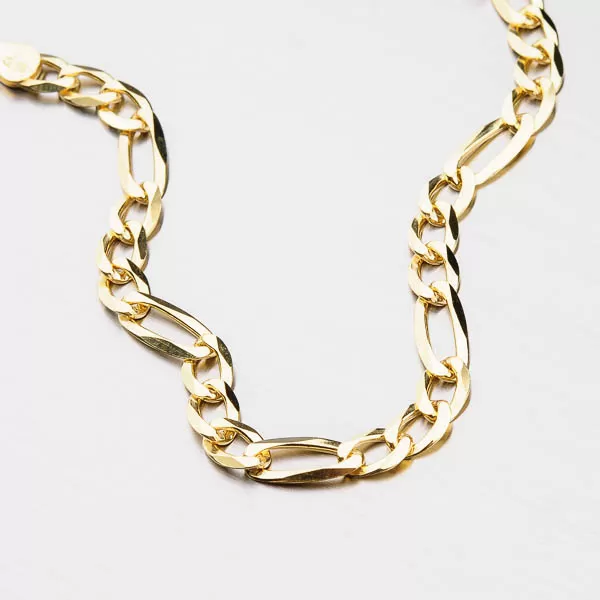 Strieborný náramok Figaro pozlátený CHRS-073-150-FLAT-AU