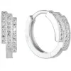 Strieborné kruhové náušnice so zirkónom v bielej farbe 11240.1