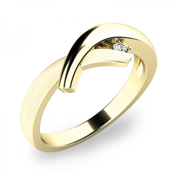 Dámsky prsteň prírodný diamant 0,026 ct G/SI žlté zlato 10853-DIA