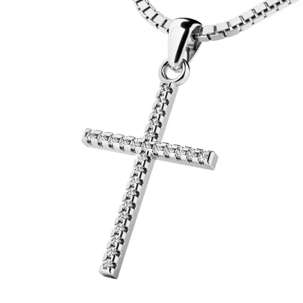Zlatý kríž s diamantom 10946-B-DIA
