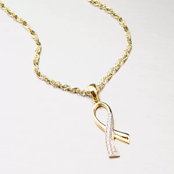 Zlatý prívesok so zirkónmi 43-21452