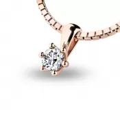 Dámsky prívesok prírodný diamant 0,155 ct G/SI briliantové ružové zlato 10887-CV-DIA