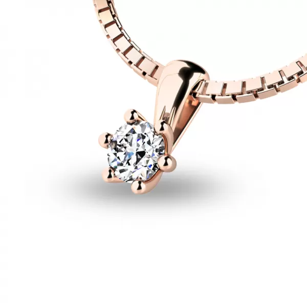 Dámsky prívesok prírodný diamant 0,155 ct G/SI briliantové ružové zlato 10887-CV-DIA
