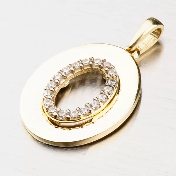 Zlatý prívesok so zirkónmi 43-21663