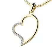 Srdce zo žltého zlata s diamantmi 10948-ZL-DIA