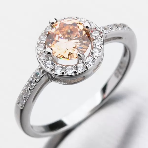 Strieborný prsteň so zirkónmi GST-11280