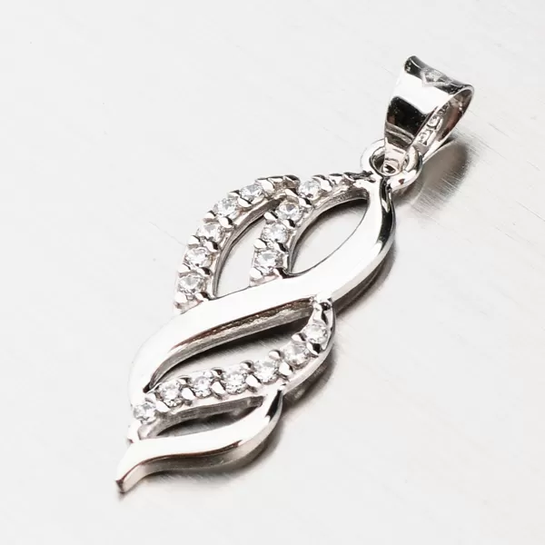 Zlatý prívesok so zirkónmi 43-21088