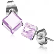 Náušnice s ružovým kryštálom GXRY352