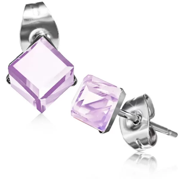 Náušnice s ružovým kryštálom GXRY352