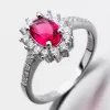 Strieborný prsteň s rubínom a zirkónmi GST-11266