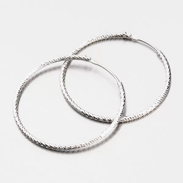 Trblietavé strieborné kruhy 35 mm M8017