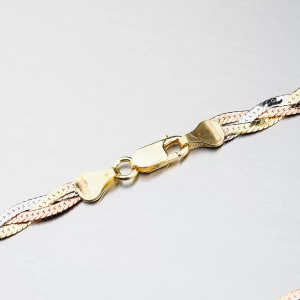 Strieborný pletený náhrdelník CHRS-02-040-3B3CRH