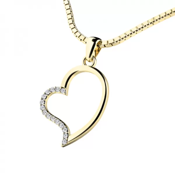 Srdce zo žltého zlata s diamantmi 10948-ZL-DIA