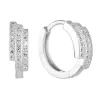 Strieborné kruhové náušnice so zirkónom v bielej farbe 11240.1