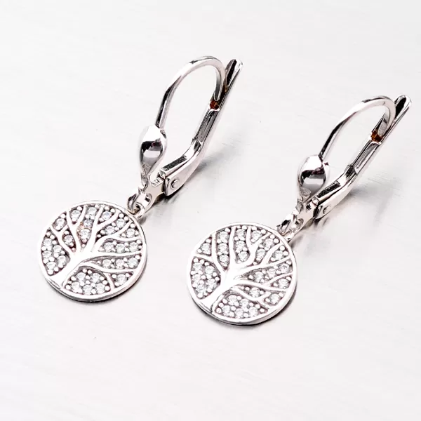 Detské náušnice biele zlato 585 zirkón 12-543