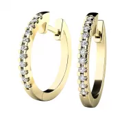 Dámske náušnice žlté zlato 585/1000 prírodný diamant 0,264 ct G/SI kruhy 10944-ZL-DIA