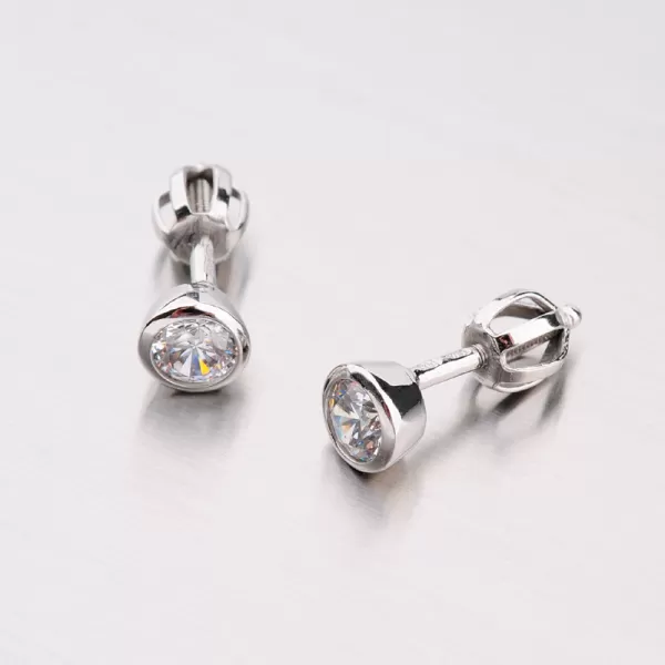 Dámske náušnice biele zlato 585 zirkón 42-32435